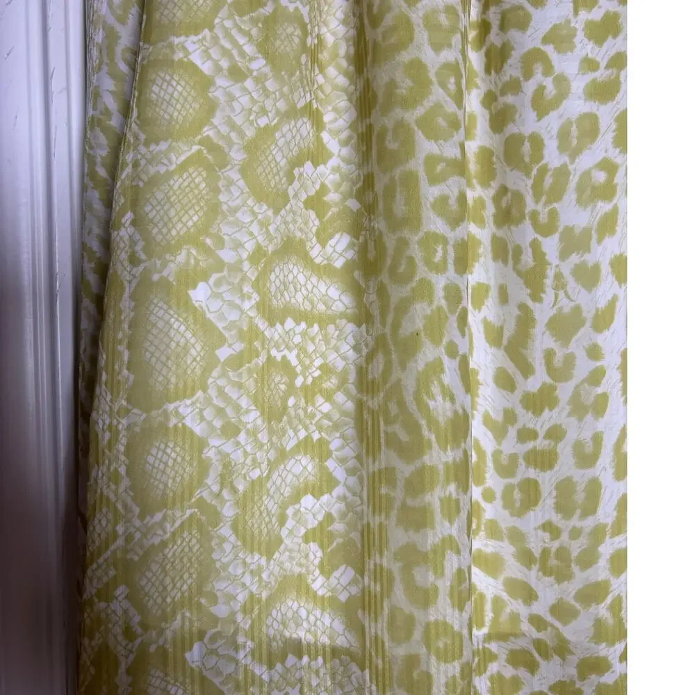 ALLSAINTS NWT $229 Clara Noche Lime Green Snake Print Midi Skirt Size 10